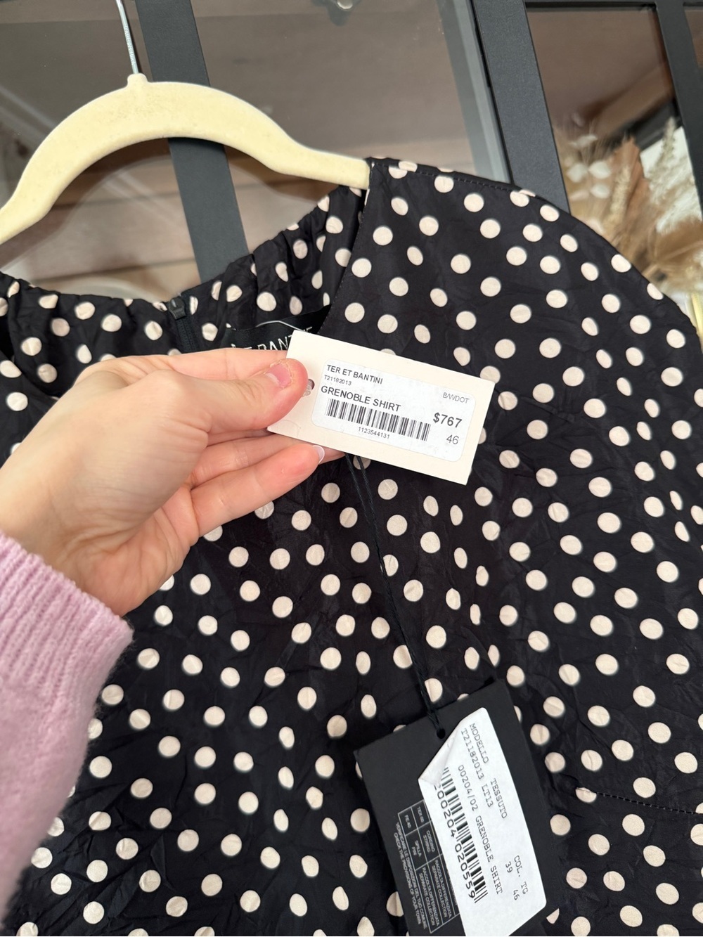 NWT Ter Et Bantine grenoble shirt polka dots blouse tunic cap sleeve longline - Picture 5 of 7